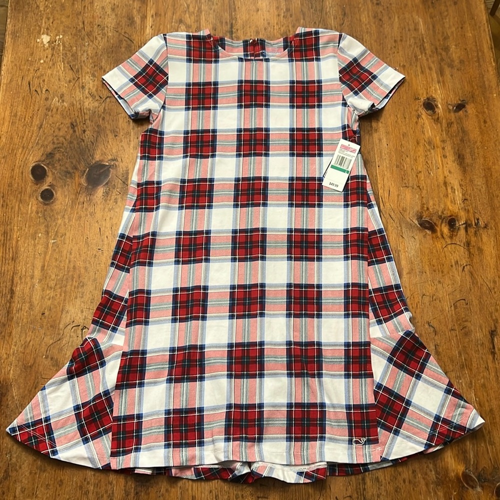 NWT Girls Vineyard Vines Nantucket Tartan Knit dress size L